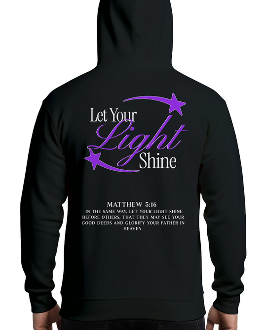 Black and Purple Matthew 5:16 Hoodie