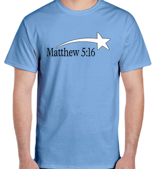 Carolina Blue Matthew 5:16 Short Sleeve