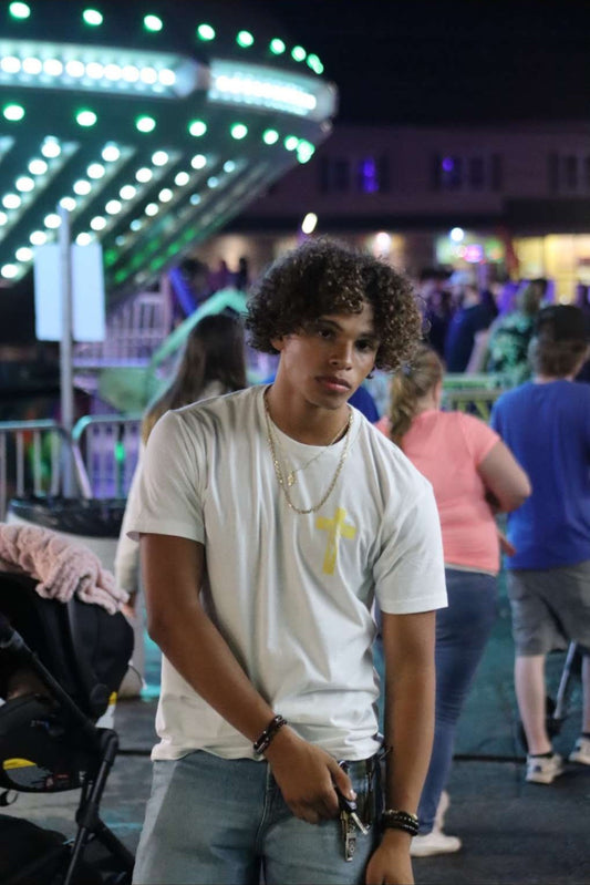 White and Gold Trust God Bro T-Shirt [Limited]